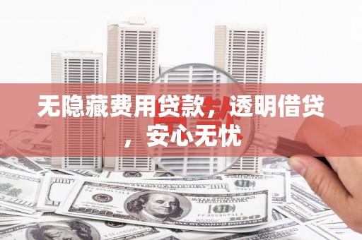 新民无隐藏费用贷款，透明借贷，安心无忧