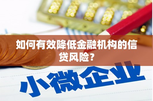 新民如何有效降低金融机构的信贷风险？