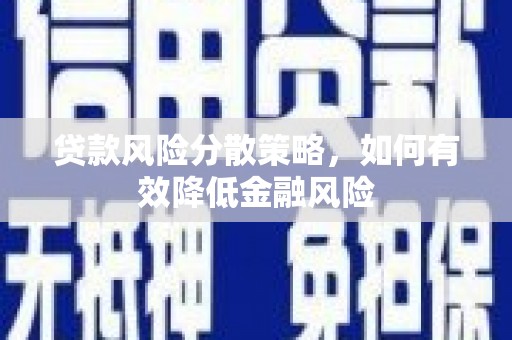 新民贷款风险分散策略，如何有效降低金融风险