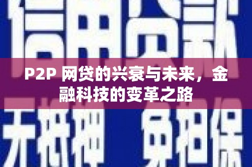 新民P2P 网贷的兴衰与未来，金融科技的变革之路