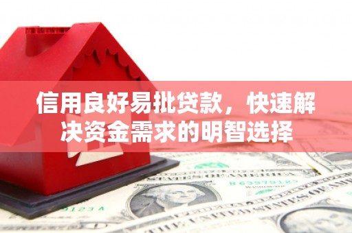 新民信用良好易批贷款，快速解决资金需求的明智选择