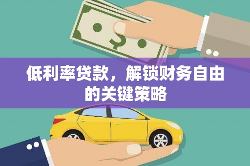 新民低利率贷款，解锁财务自由的关键策略