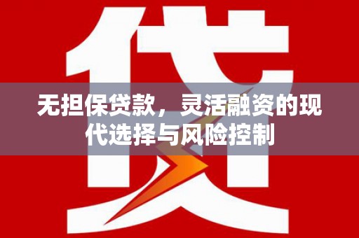 新民无担保贷款，灵活融资的现代选择与风险控制