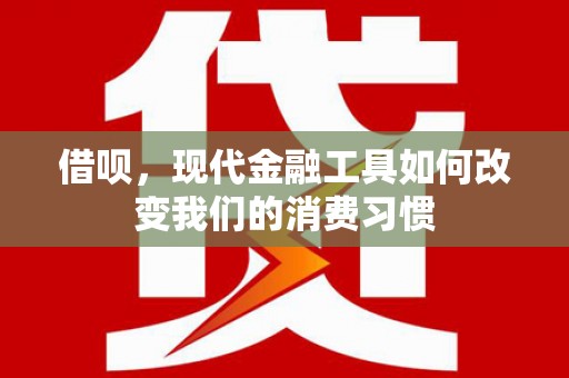 新民借呗，现代金融工具如何改变我们的消费习惯