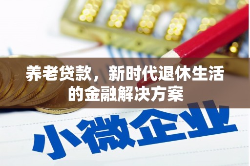 新民养老贷款，新时代退休生活的金融解决方案