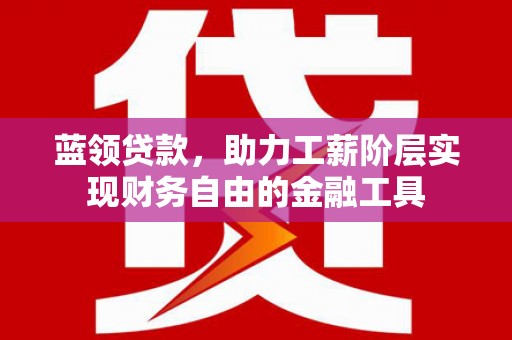 新民蓝领贷款，助力工薪阶层实现财务自由的金融工具