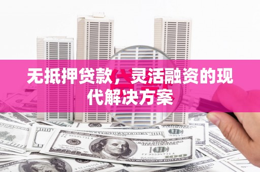 新民无抵押贷款，灵活融资的现代解决方案