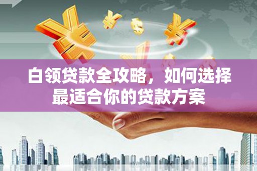 新民白领贷款全攻略，如何选择最适合你的贷款方案