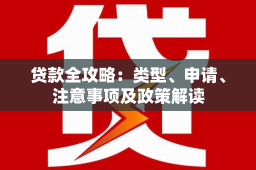 新民贷款全攻略：类型、申请、注意事项及政策解读